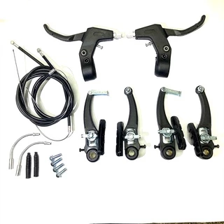 Kit freio bicicleta v break nylon com manetes cabos conduite completo bike mtb infantil tradicional