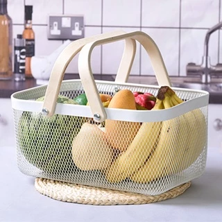 Kit 2 Fruteiras Organizadora Cesto Multiuso Alça Dupla