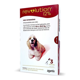 Combo Revolution 120 Mg 10 A 20 Kg 3 Pipetas Cao Pulga Sarna