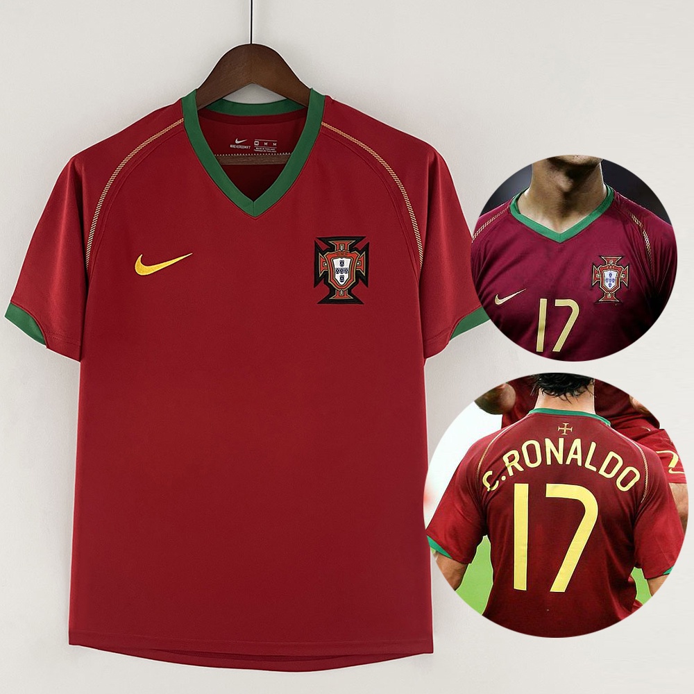 Retro 2006 Camisa Portugal Camisa de Futebol Camisa Personalizada Nome Numero