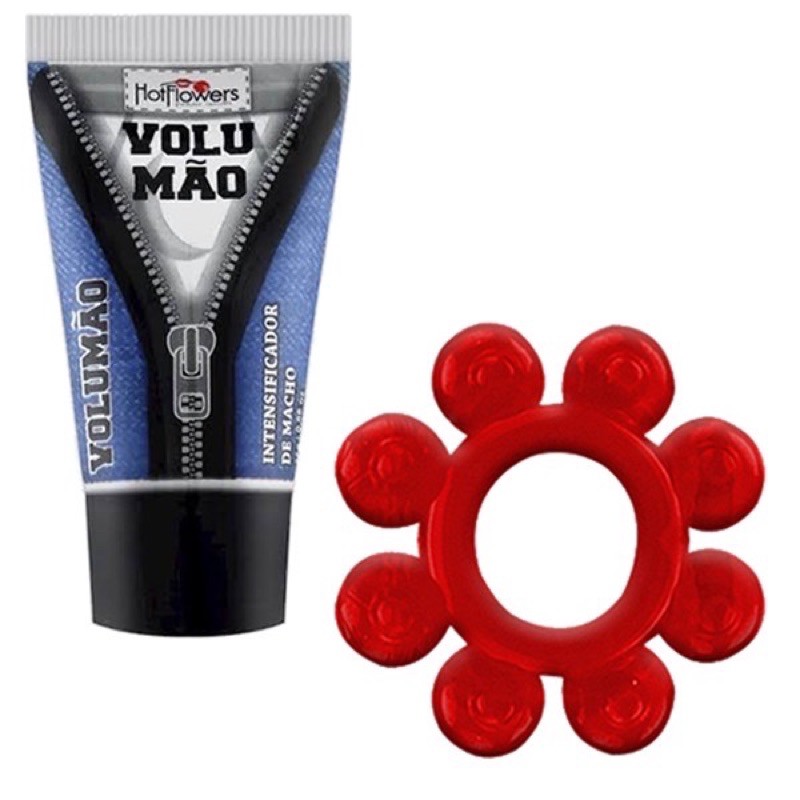 Kit Gel Excitante Masculino Prolongador De Ereção Volumão 25g E Anel