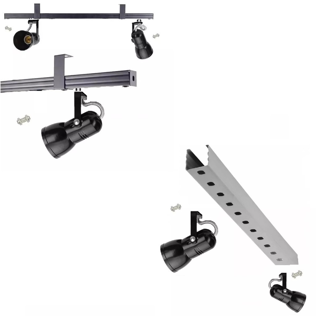 KIT 9 Spot Trilho Perfilado Eletro calha Par20 Bulbo OL2 Spotled ...
