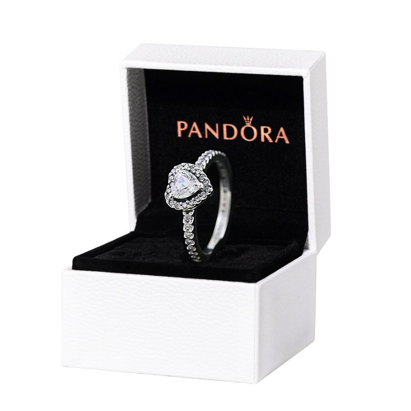 Anel Pandora Com Caixa Promessa Casamento Noiva 925 De Noivado De Cristal De Prata Cubic Zirconia Diamante