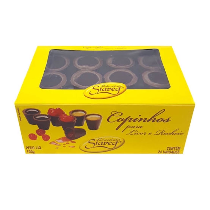 Copinho de chocolate p/ licor e recheio Siareg c/ 24un