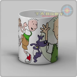 Caneca Doug Funnie Desenho Porcelana + Botton