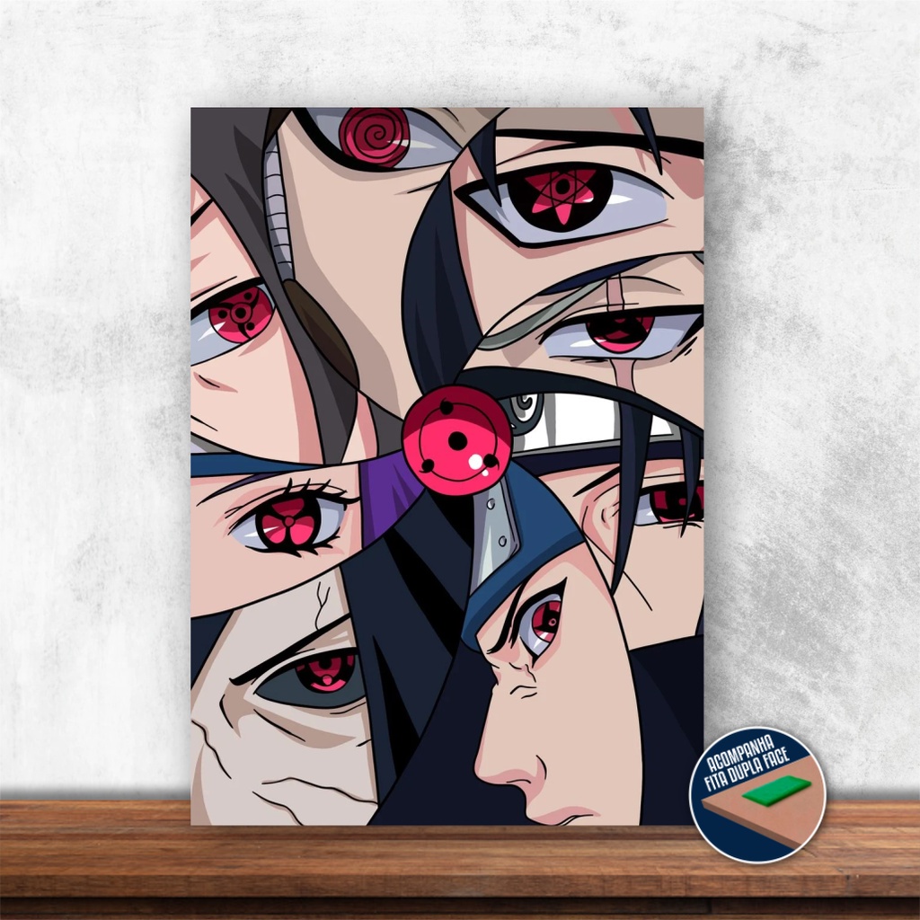 Quadro Decorativo Naruto Shisui Uchiha Sharingan 33x43cm