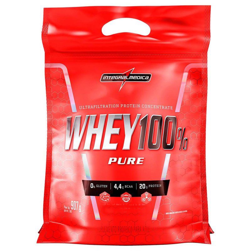 Whey Protein 100% Pure Refil 907g Integralmedica Sabor Chocolate Pronta Entrega Preço Atacado