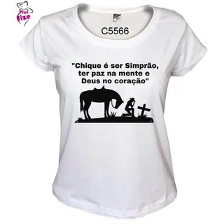 Blusa Feminina Country Frase Chique Simprao C5566