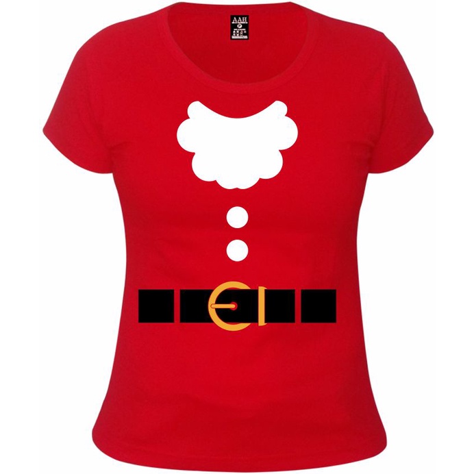 Camiseta Baby look Feminina Mamãe Noel Papai Noel Natal