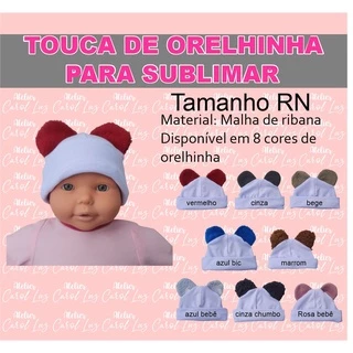 touca bebê com orelhinha para sublimação / gorro bebê