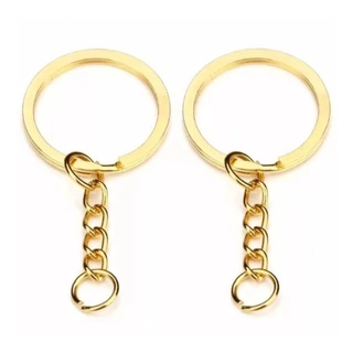 argola com corrente para chaveiro italiano reforçada - dourada - 25mm com elo 8mm 100 peças em Oferta na Shopee