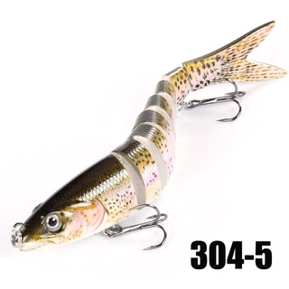 5-Pc Fishing Lures for Bass 3.9 7 Segment Multi Jointed Swimbaits