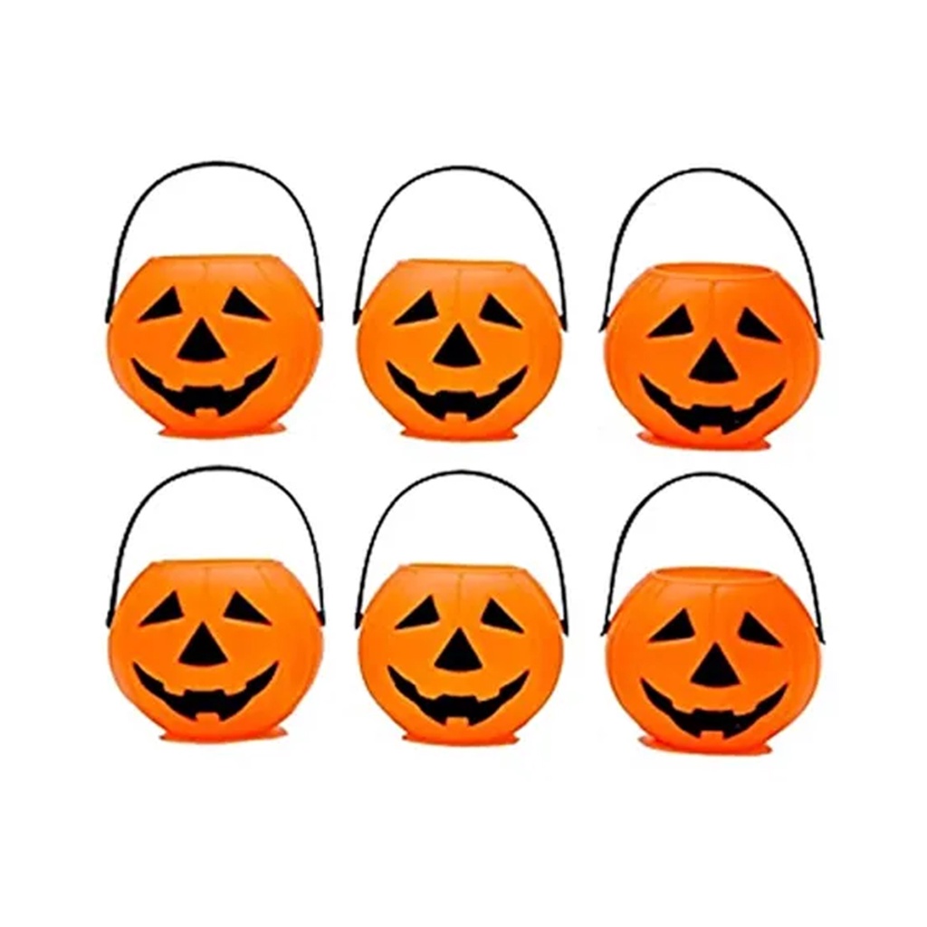 Balde Halloween Hiperfesta 7cm Abobora 6un