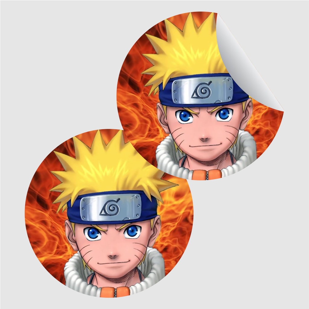 Adesivo Redondo Desenho Naruto Classico Naruto Uzumaki Resin