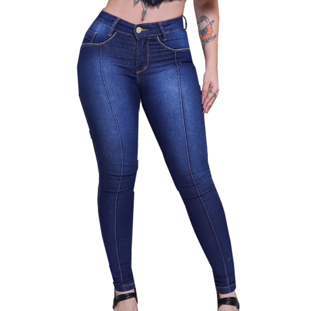 Jeans Body Curve Skinny Cintura Subida, Ofertas em calças de mulher