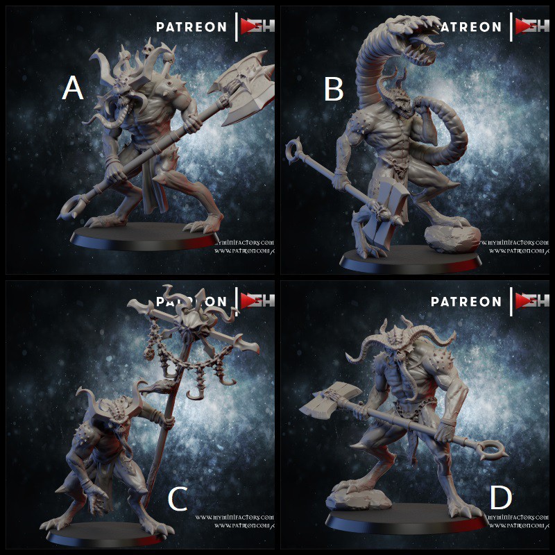 Miniaturas RPG Hell Daemon Warrior Resina DnD D&D Boardgame Tabletop ...