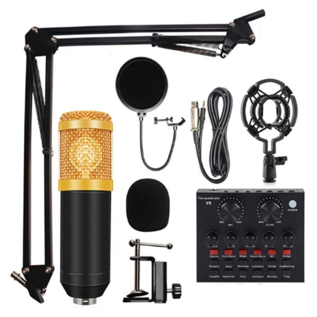 Kit Completo Interface Mesa V8S Com Microfone Condensador Com Braço ...