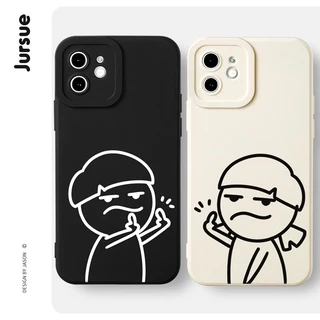 Capa De Celular JURSUE Luxo Silicone Casal Anime Fofa Personalizada Anti Impacto Capinha Compatible for iPhone 14 13 12 11 Pro Max 8 7 6 6S Plus SE 2020 XYH127