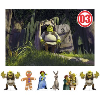 Shrek kit de mesa tipo displays 9 peças pronta entrega