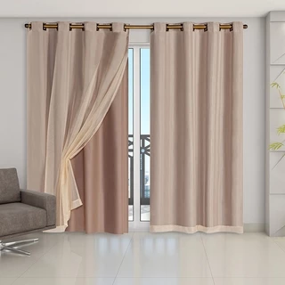 Cortina Blackout PVC com Tecido Voil 4,20 m x 2,50 m - EDDI Casa