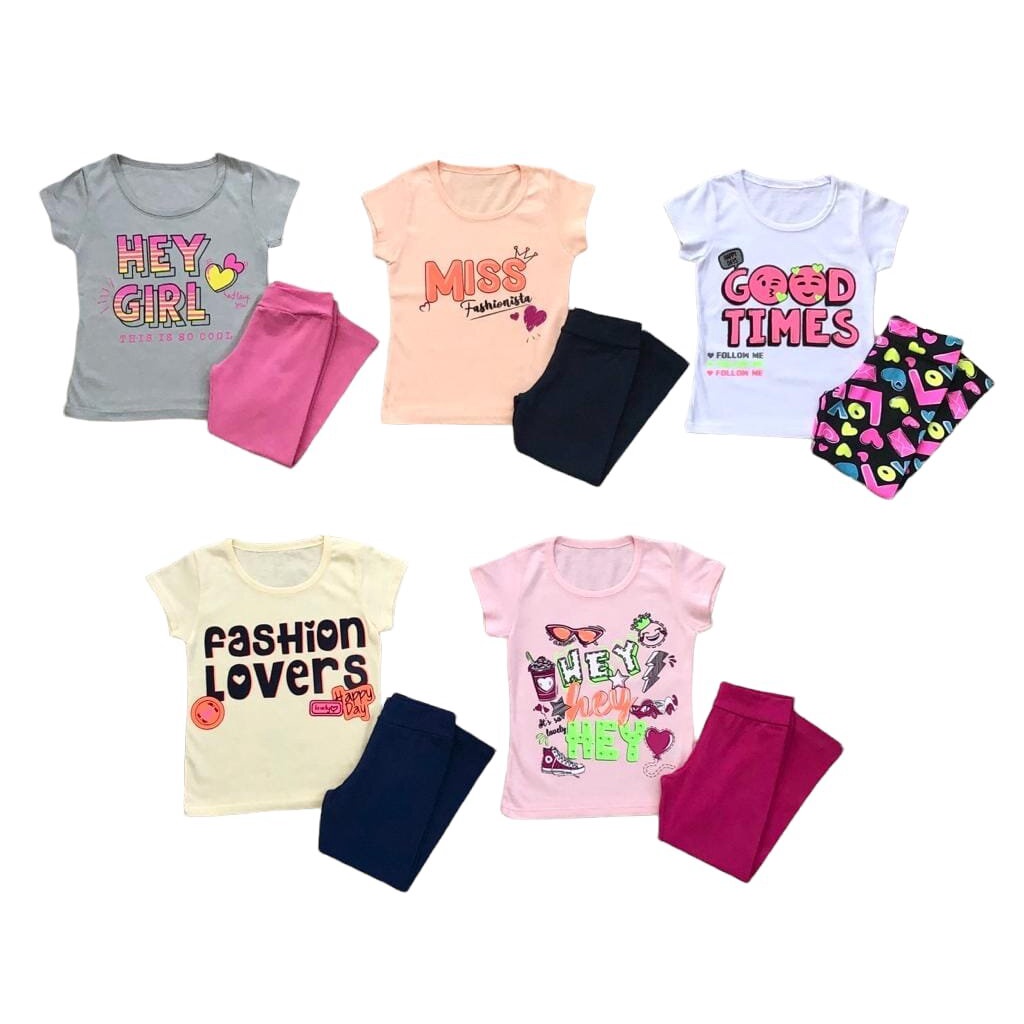 MONTE SEU KIT Legging Infantil Feminina Cores Kit 3 Peças - MalweeLegging E  Calça De Moletom InfantilRoupas Infantis: Blusas, Camisetas e mais