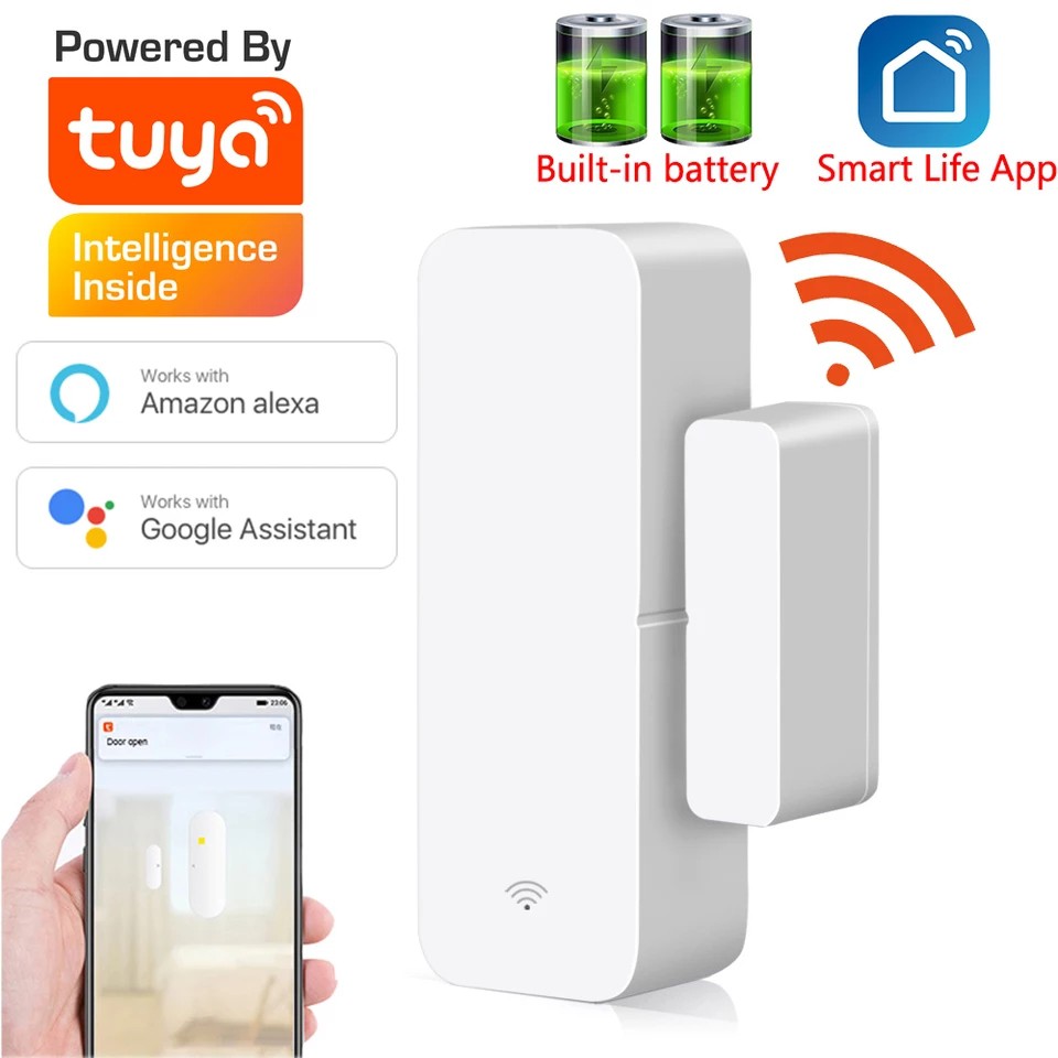 Sensor De Porta e Janela wi-fi Tuya Smartlife P/ Alexa E Google