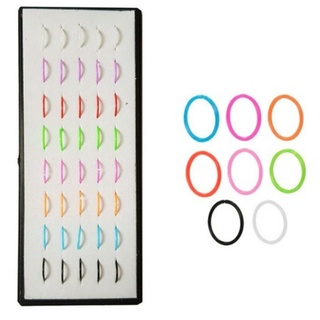 KIT 40 Piercing De Nariz Argolinha Silicone Cores Sortidas