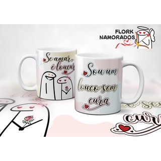 Caneca Cerâmica Florks Meme Dia dos Namorados Já Faz Uns Anos Que a Gente  Se Atura - 325ml no Shoptime