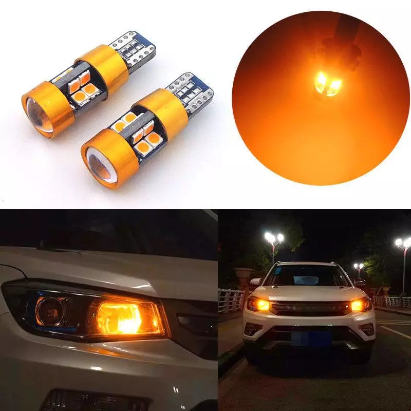 Mais Novo Lâmpada Led 3030 12V Dc Laranja 158 175 2821 2827 2525 W5Wb 194NA Luz Do Sinal De Posição Âmbar