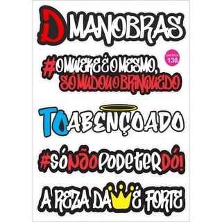 Cartela 136 de Adesivos Tuning Individual Stickers Moto Carro Bike (To abençoado)