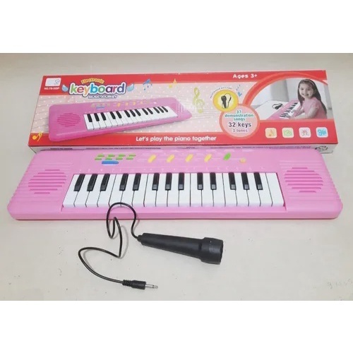 Brinquedo Teclado Piano Infantil 32 Teclas Com Microfone (ROSA