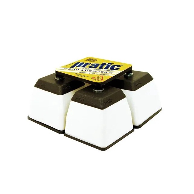 Pés Para Geladeira e Fogão (4 pés) Quadrado Branco Pratic
