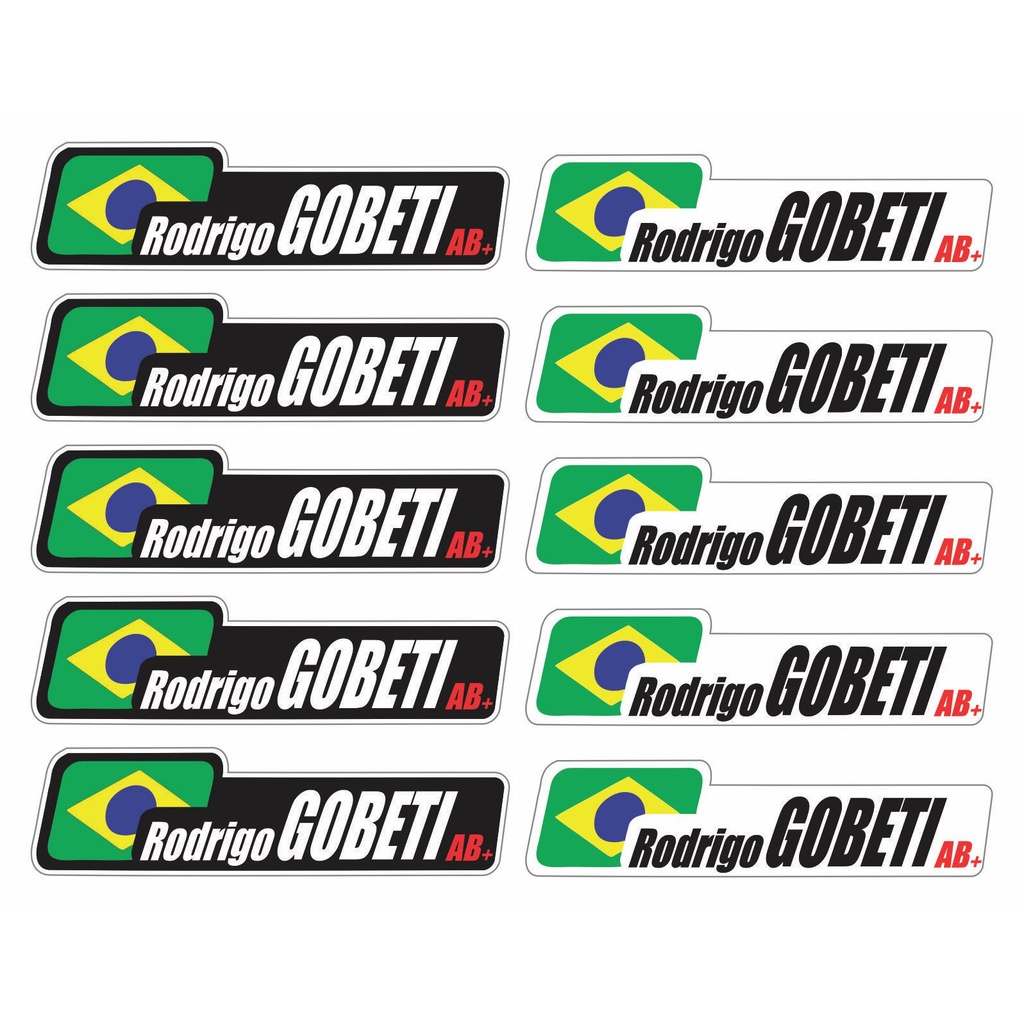 20 Adesivos Personalizado Nome+tipo Sanguineo Bike Capacete