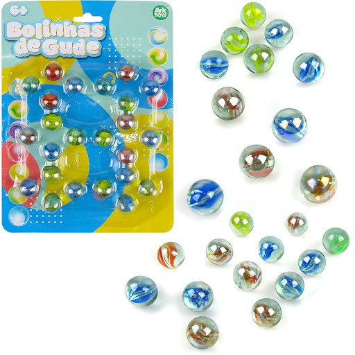 Kit de Bola de Gude - 6 Peças - Embalagem para Presente - Kits for Kids,  multicolor