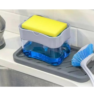 Dispenser Porta Sabão Detergente 2 Em 1 Suporte P/ Esponja