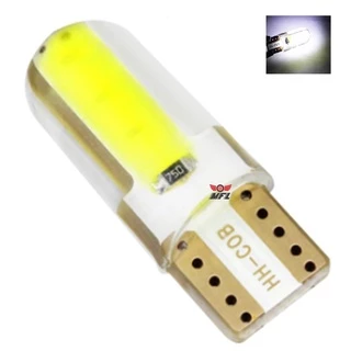 Kit 10 Lampada T10 Siliconada Cob6 Led W5w Branco 12v