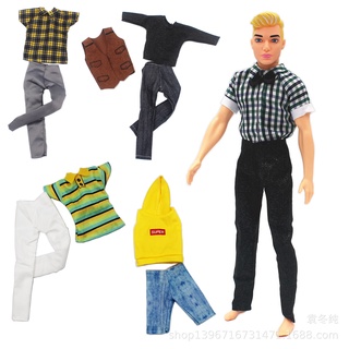 Boneco Ken Fashionistas Cabelo Colorido Camisa Xadrez Calça Jeans