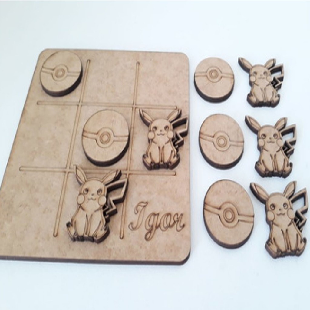 Jogo Da Velha Pokémon Em Mdf