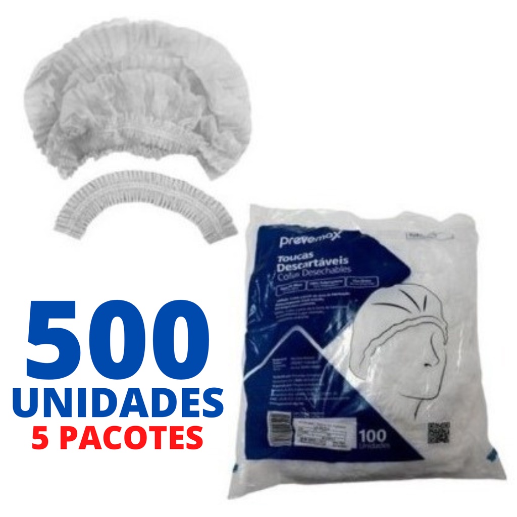 touca-descart-vel-tnt-com-el-stico-500-unidades-branca-kit-5-pacotes