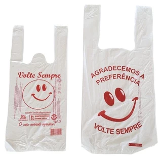 Sacola volte sempre 38x50 branca 50/ 100/ 150 sacolas Oxi-Biodegradável