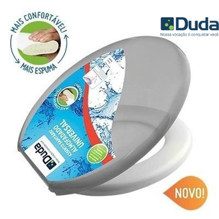 Assento Duda Almofadado Cinza Claro
