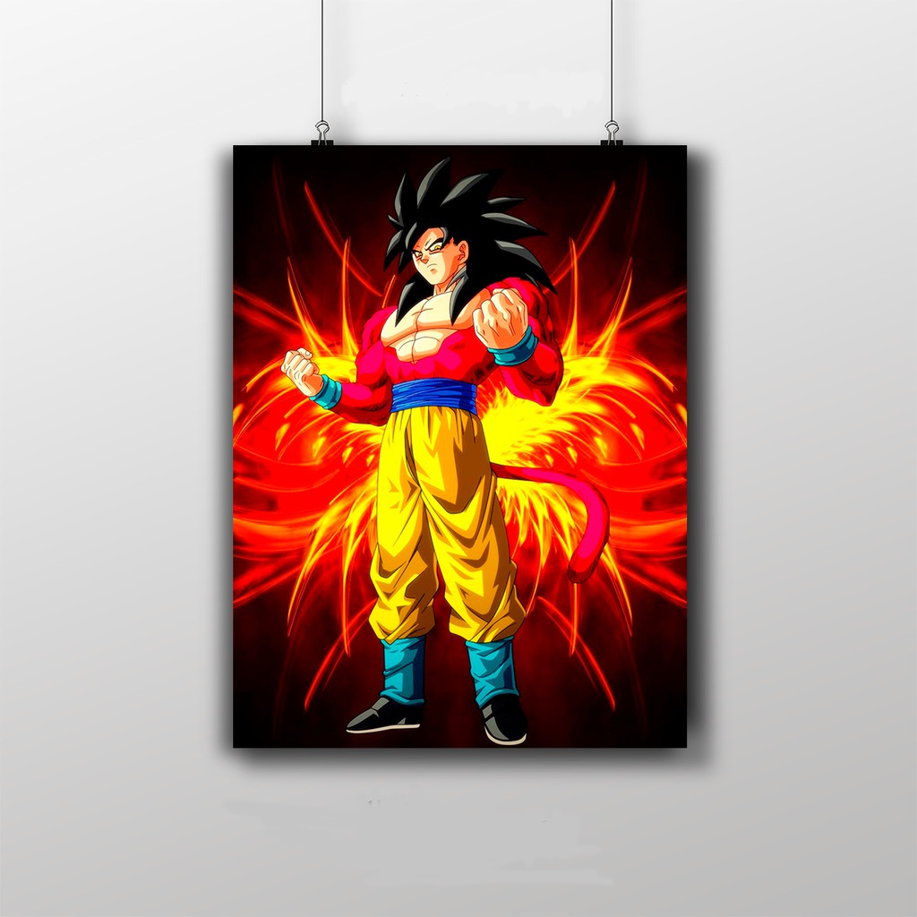 Quadro Super Saiyajin 4 Goku Ssj4 Dragon Ball Anime Placa Decorativa