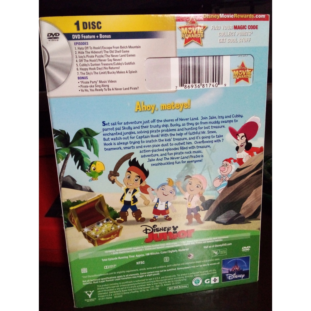 Dvd Jake & The Never Land Pirates - Yo Ho, Matey's Away