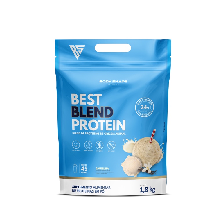 Whey Protein Body Shape Best Blend Concentrado e Hidrolisado Sem Soja 1.8kg