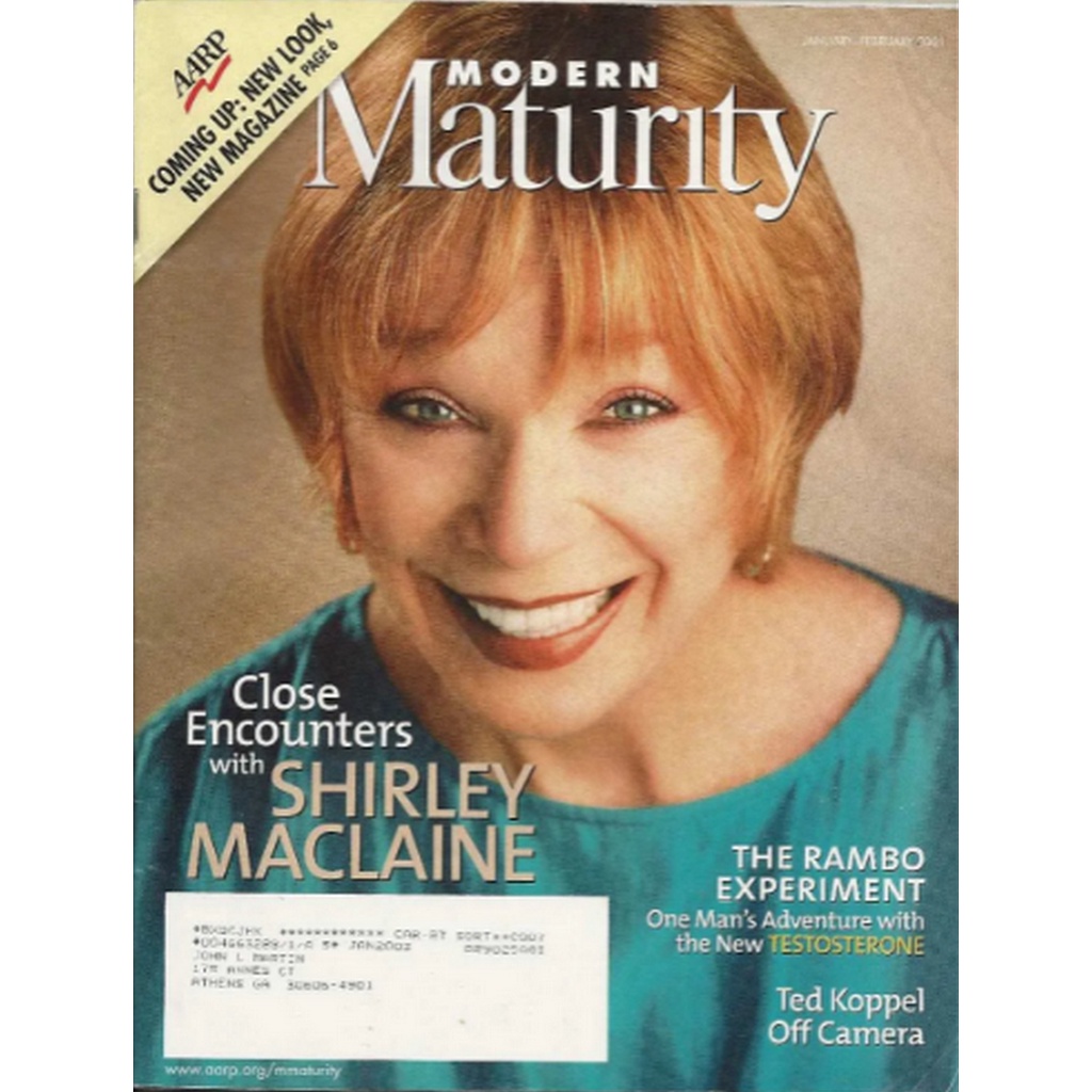REVISTA MODERN MATURITY, DE JANEIRO DE 2001, COM SHIRLEY MACLAINE NA ...