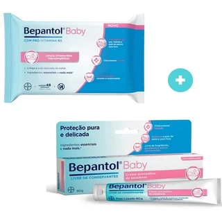 Kit Creme de Assadura 60gr + Lenço Umedecido 48un - Bepantol em Oferta na Shopee