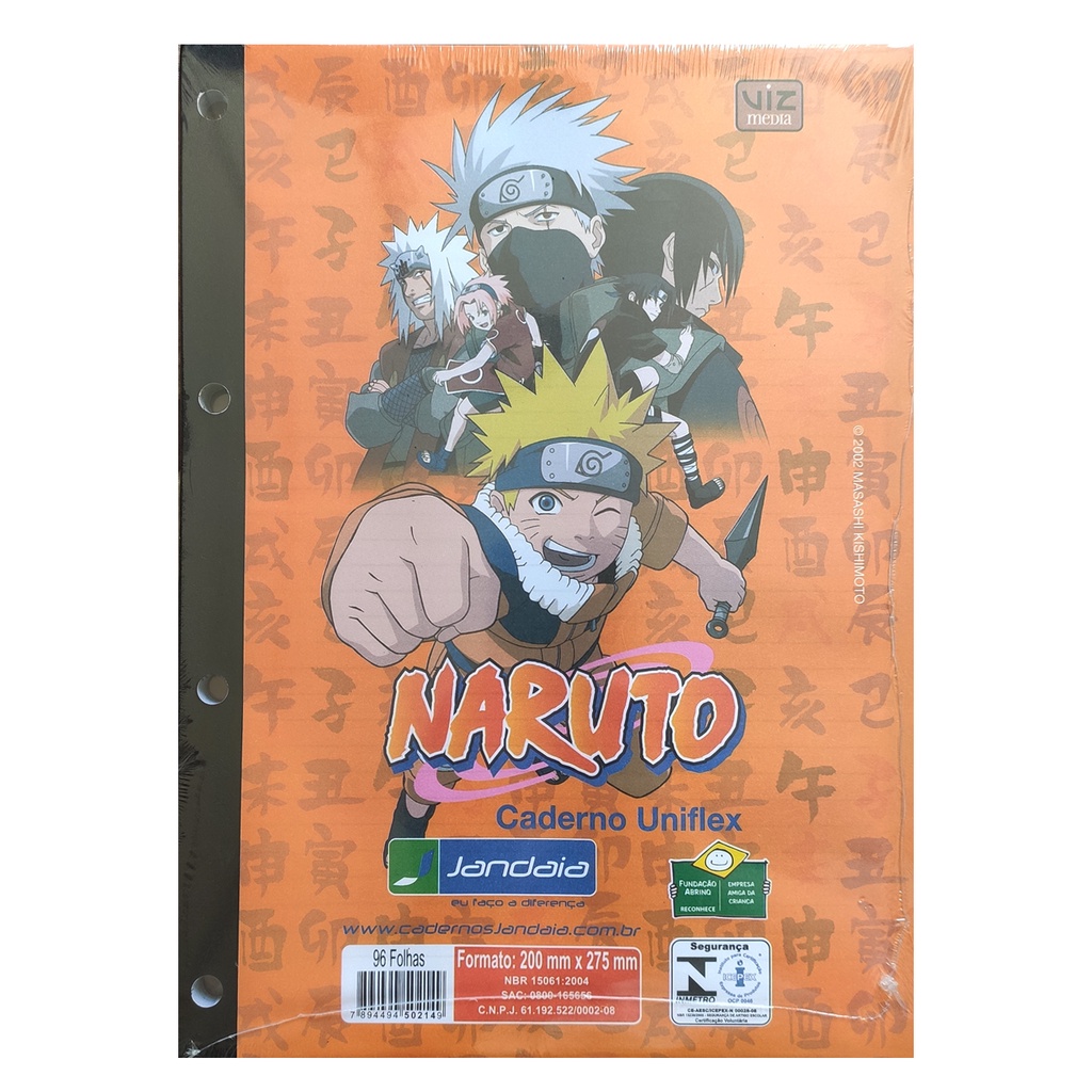 3 Cadernos Brochurão 80 Fls + Desenho + Cad Pequeno Naruto