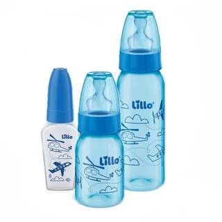 Kit 3 Mamadeiras Evolução Divertida 50/120/240ml Azul- Lillo em Oferta na Shopee