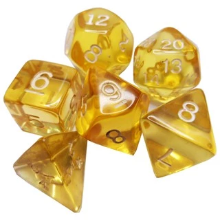 Jogo De Dados R P G, Kit Com 6 Peças Cor Amarela ( Rpg )