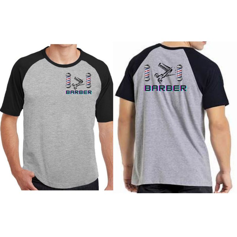 Kit 16 Camisetas Raglan Cinza Mescla Personalizada com a Logo de
